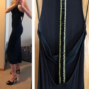 Guess beaded spine asymmetrical dress